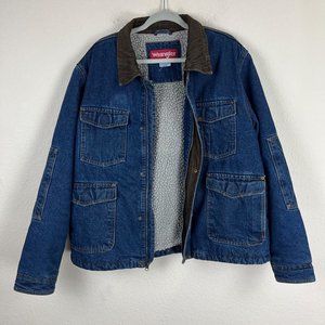 Vintage VTG Wrangler Sherpa Lined Denim Jean Jacket